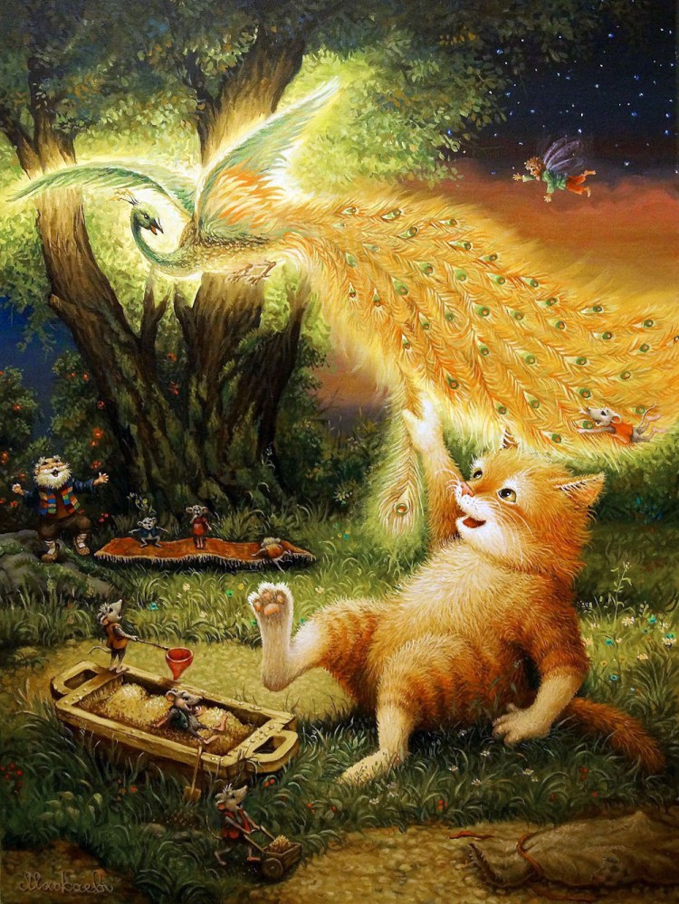 Художник Александр Маскаев кошачьи сказки