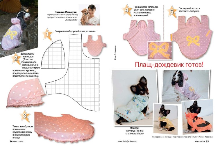 Выкройка накидка дождевик для собаки