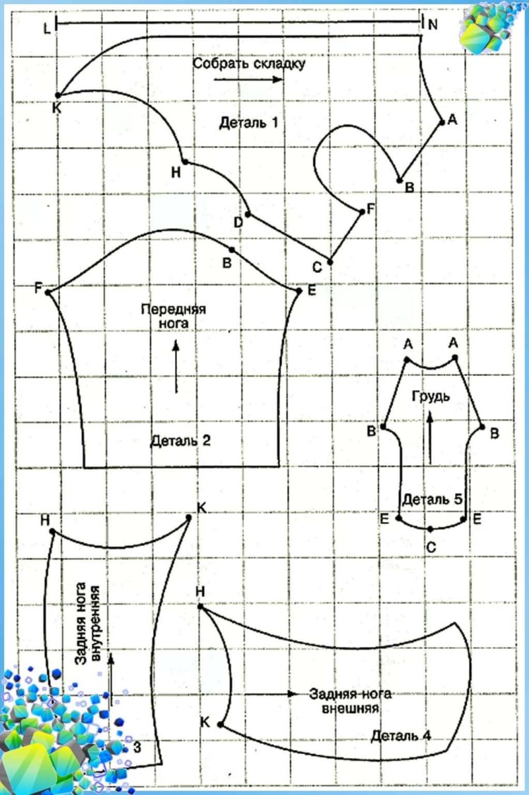Выкройка зимнего комбинезона для щенка шелти