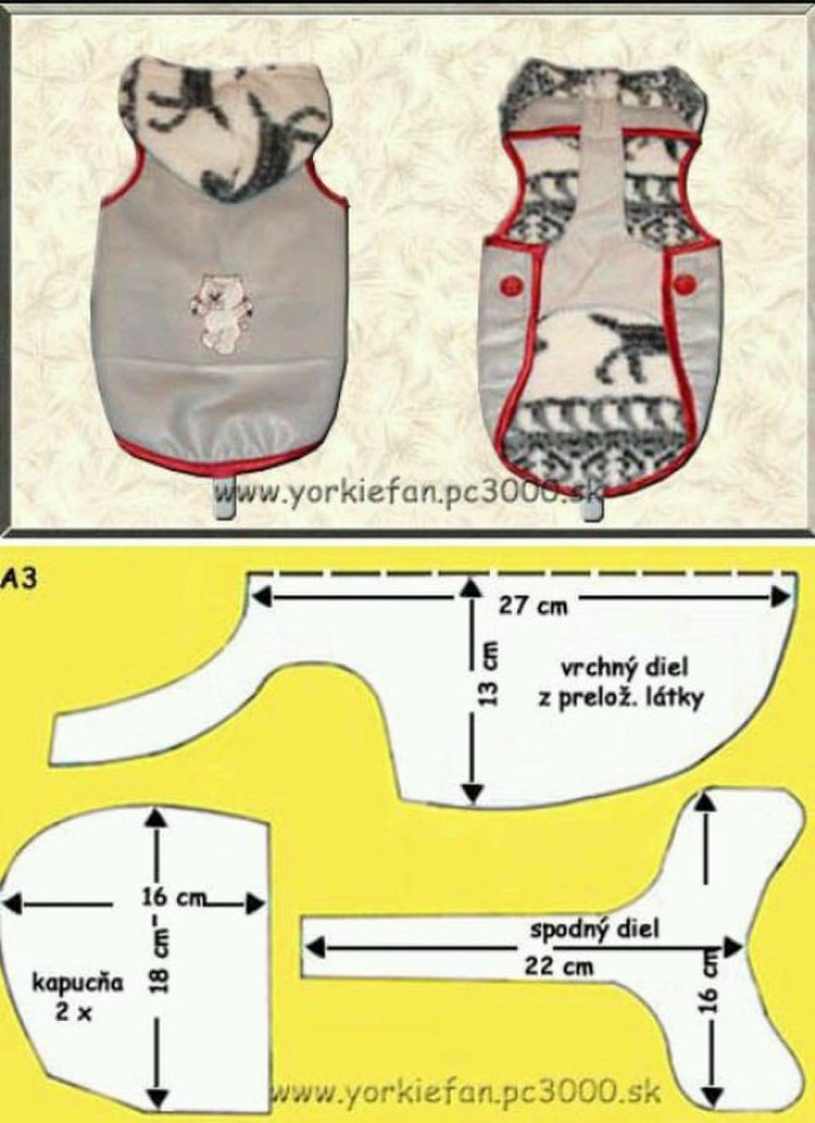 Лекала для пошива собачьей жилетки
