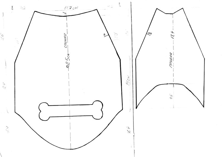 Выкройка жилетки для чихуахуа