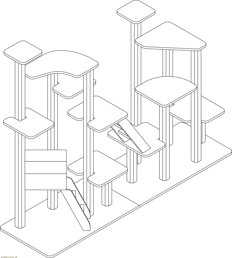 Игровой комплекс для Мейн кунов с чертежами