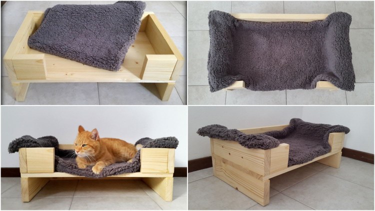 Лежанка для кошки из дерева