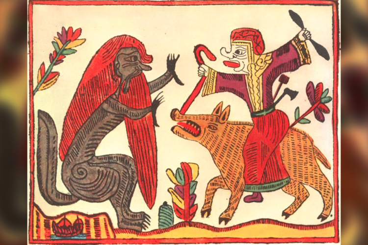 Русский лубок волк