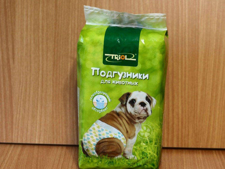 Подгузники для домашних животных "Triol", 15-22 кг, 10 шт. Размер l