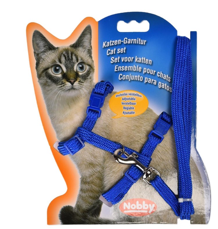 Комплект Nobby 72218 (поводок + шлейка) синий