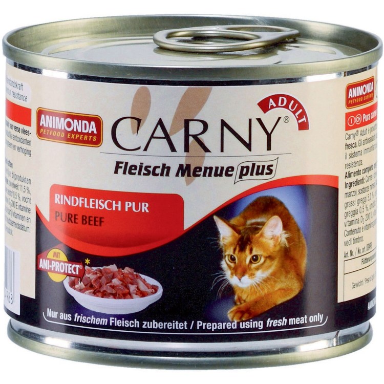 Animonda Carny Single Protein Adult монобелковая с говядиной д/ взрослых кошек 200гр