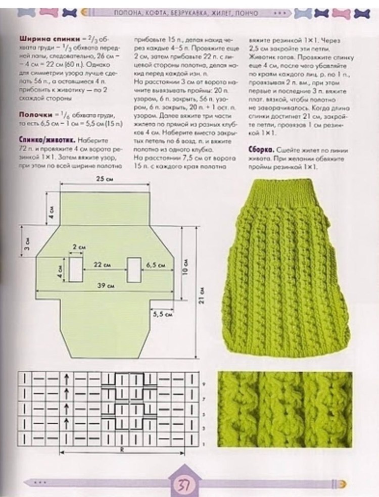 Вязание спицами свитера для собаки для начинающих