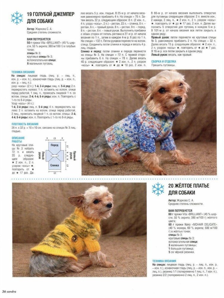 Схема вязания свитера для Йорка