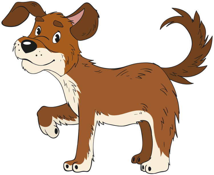 Собачка на белом фоне мультяшная