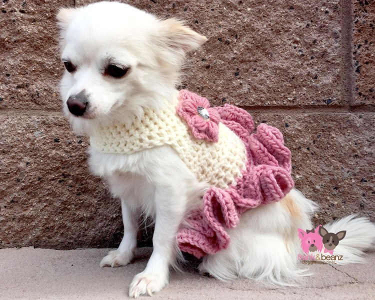 Вязаный крючком костюм для собаки легкий