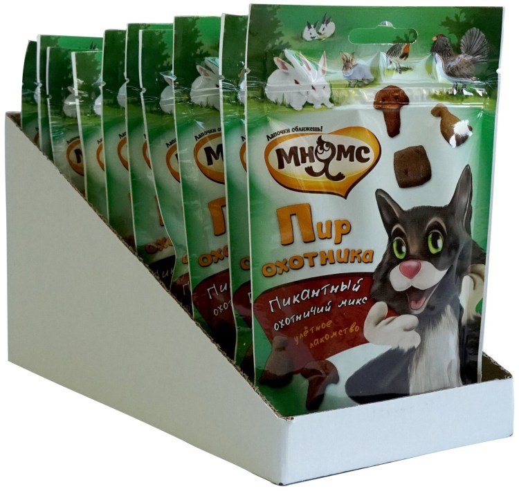 Мнямс паучи для взрослых кошек пир охотника (утка, кролик, дичь) 100 г