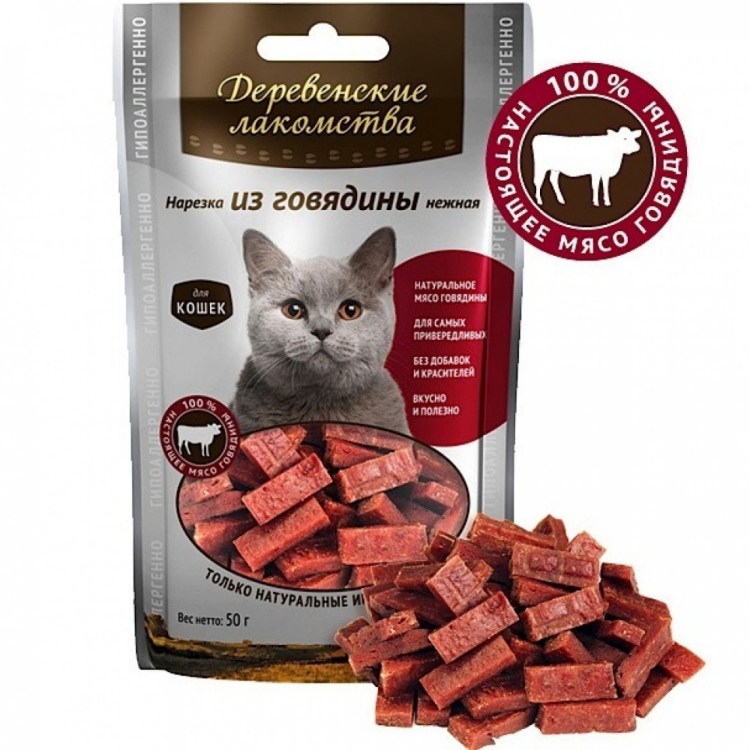 Деревенские лакомства для кошек соломка Утиная нежная 45гр