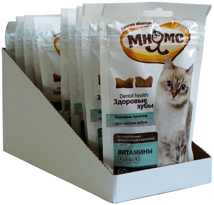"Мнямс хрустящие подушечки для кошек ""Здоровые зубы"" 60 г", шт.
