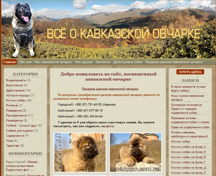 Кличка для кавказской овчарки мальчика