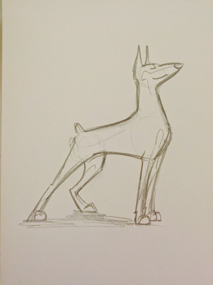 Поэтапное рисование добермана