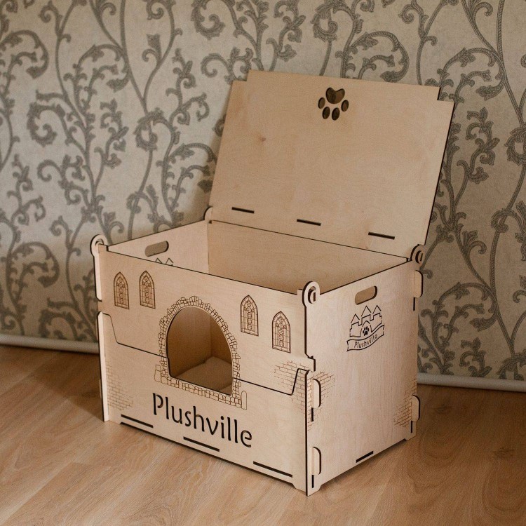 Домик для кошки из коробки