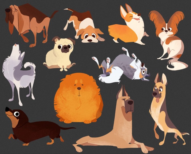 Стилизованная аппликация собака