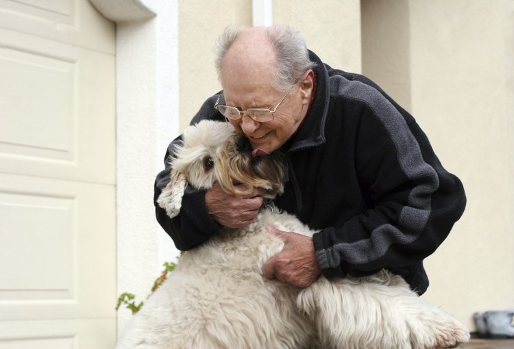 Дедушка с собакой