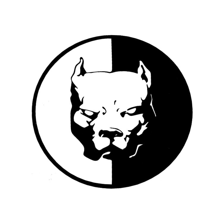 Черно белый питбуль наклейка