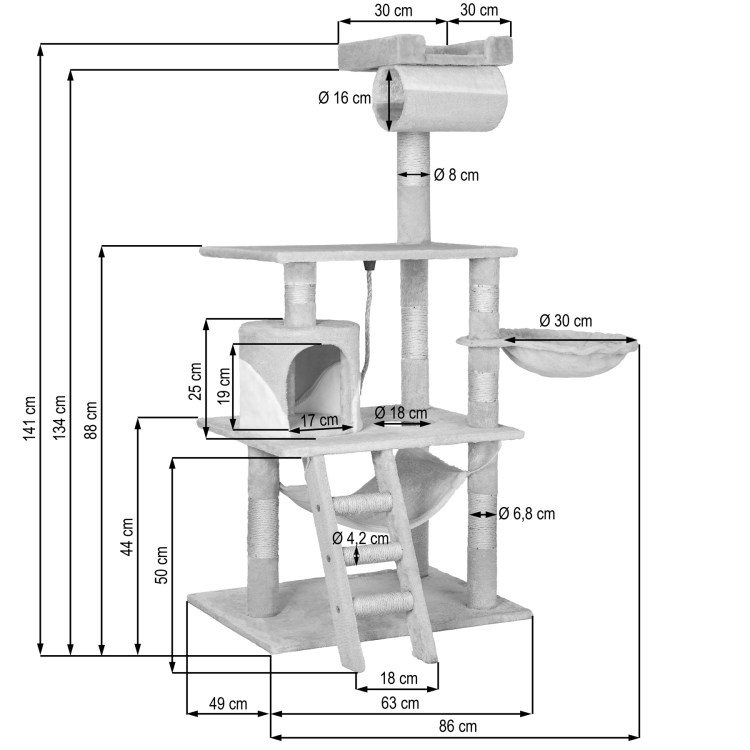 Кошачий домик для Мейн куна чертеж