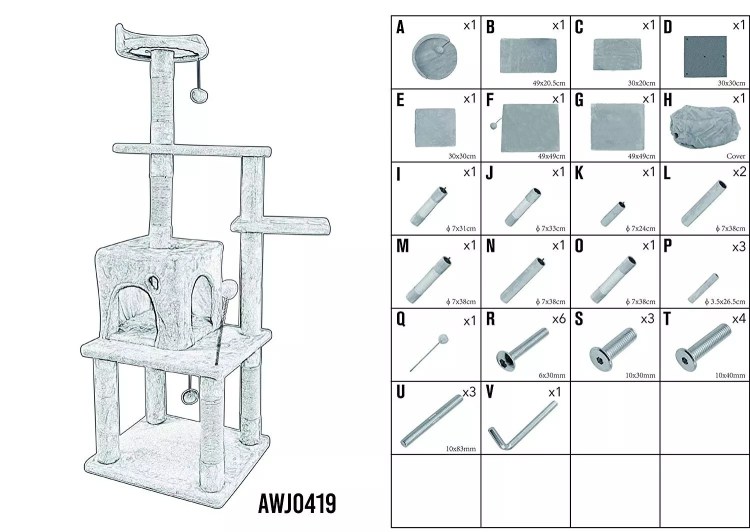 Домик-когтеточка 8188 смарт двухуровн.с полкой 600*370*670мм Дарэлл