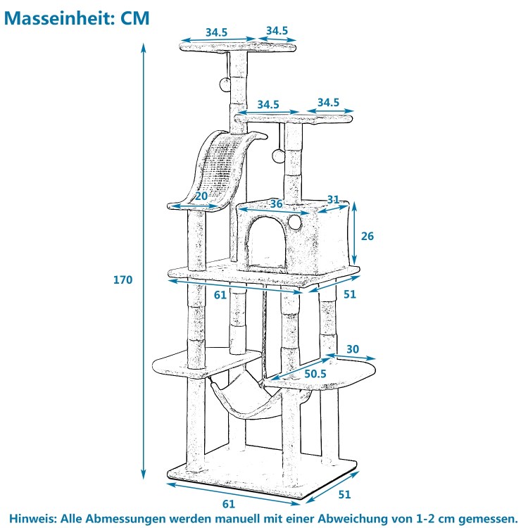 Домик-когтеточка 8188 смарт двухуровн.с полкой 600*370*670мм Дарэлл