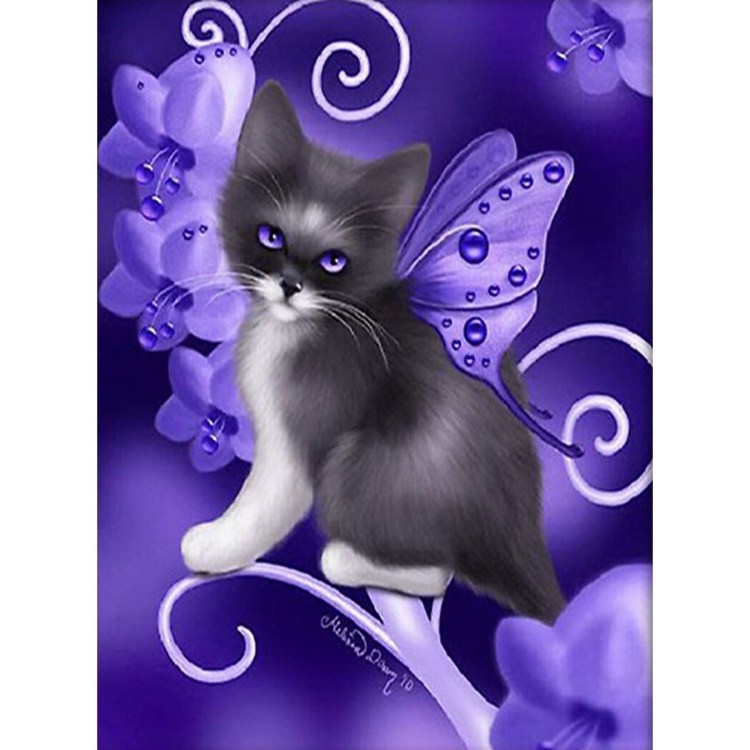 Кот с бабочкой на носу