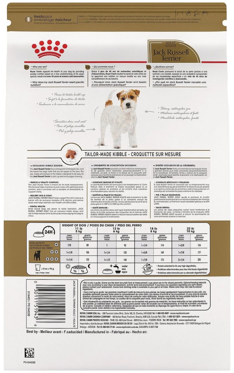 Джек-Рассел таблица породы