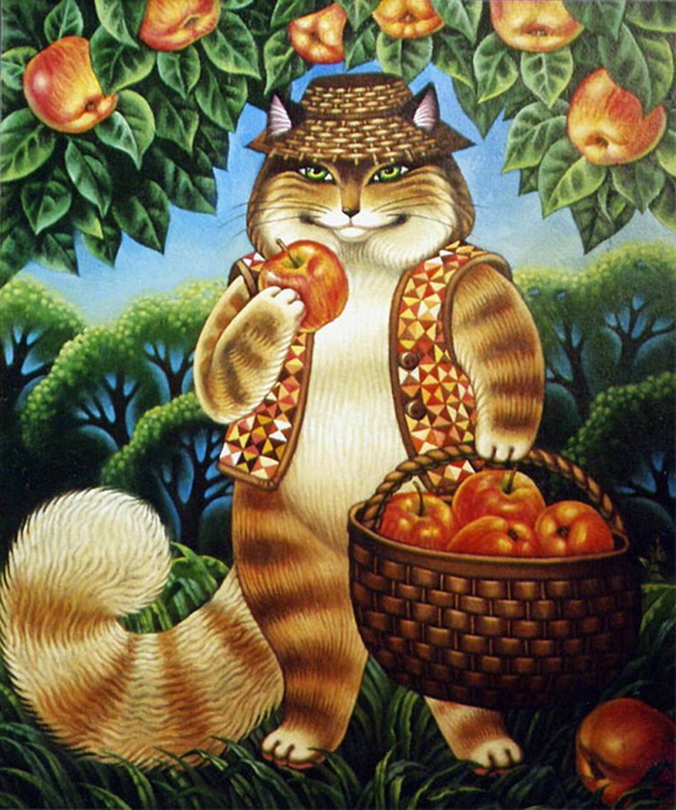 Кот в яблоках