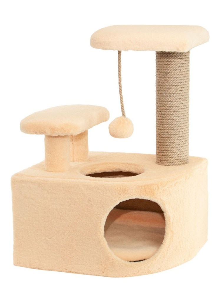 Дом д/Кош., одн.мех, угловой Зооник(400х400х640) темно-коричневый