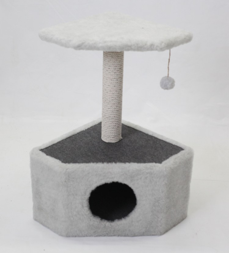 Дом д/Кош., одн.мех, круглый угловой Зооник(430х430х670) темно-коричневый