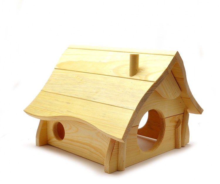 Домик д/грызунов 8553 деревянный с мансардой 20*17*21,5см