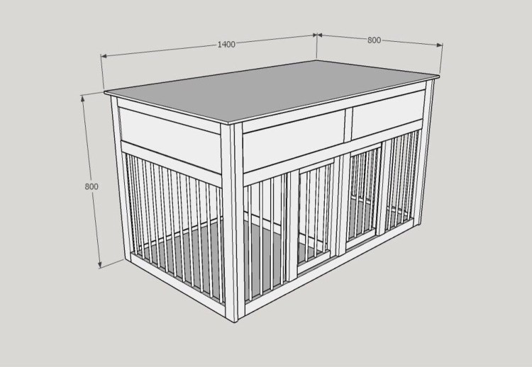 Эскиз вольера для собаки