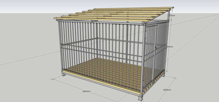 Вольер для собаки схема