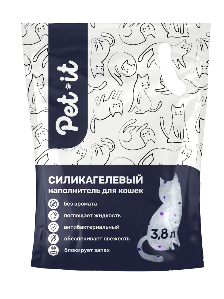 Силикагелевый наполнитель для кошачьего туалета Кэт степ