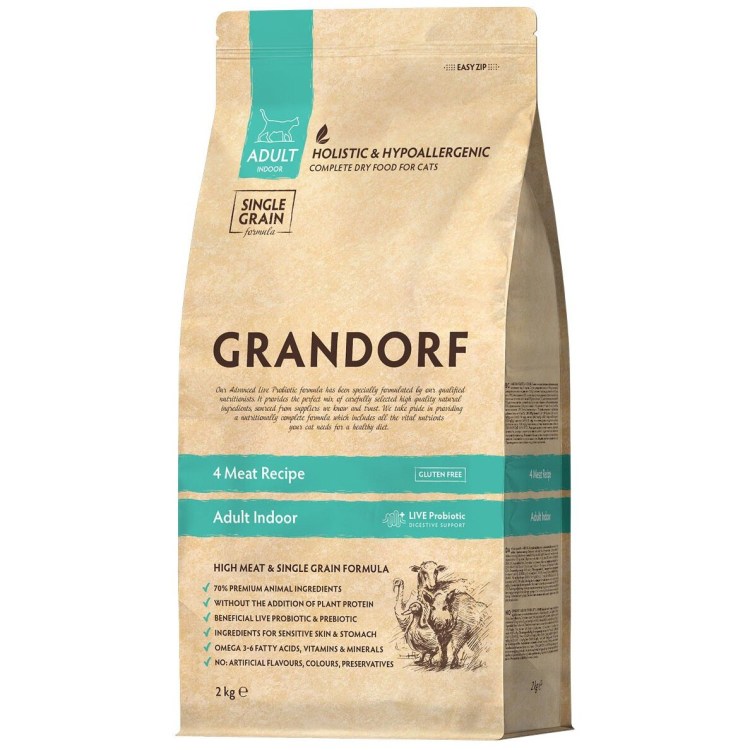 Корм для кошек Grandorf куриная грудка с сибасом 6 шт